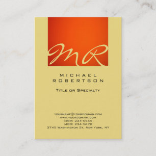 Monogramme moderne Orange Buff Carte de visite bei