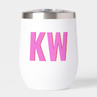 Monogramme moderne rose rouge ombre Personnalisé