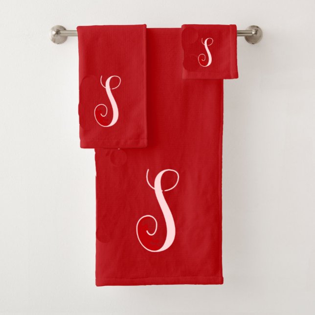 Monogramme moderne rouge chic et élégant personnal (Créateur téléchargé)