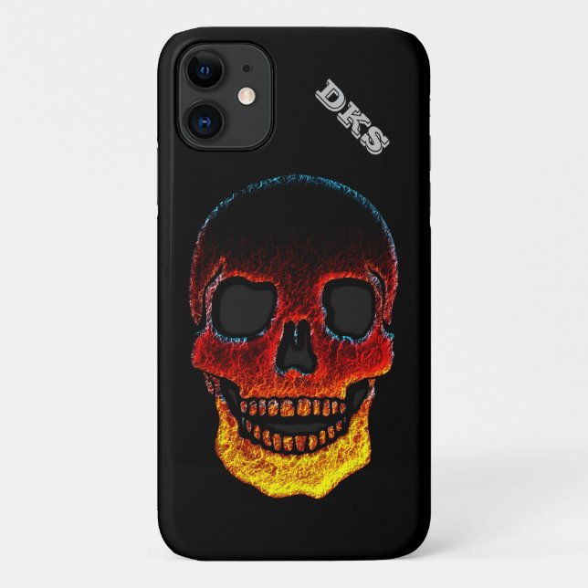 Monogramme Molten Lava LOOK Crâne iPhone 11 Coque (Dos)