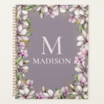 Monogramme Monogramme Magnolia Floral Personnalisé<br><div class="desc">Ce design élégant comprend votre nom personnalisé et monogramme entouré d'un cadre de fleurs de magnolia. Personnalisé en éditant le texte dans les zones de texte fournies #planners #papeterie #personalizedstationery #giftsforher #magnolia #floral #cadeaux #monogram #monogrammed #personalizedcadeaux</div>