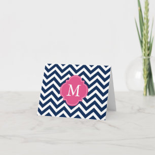 Monogramme Motif Blue & Fuschia Zigzags