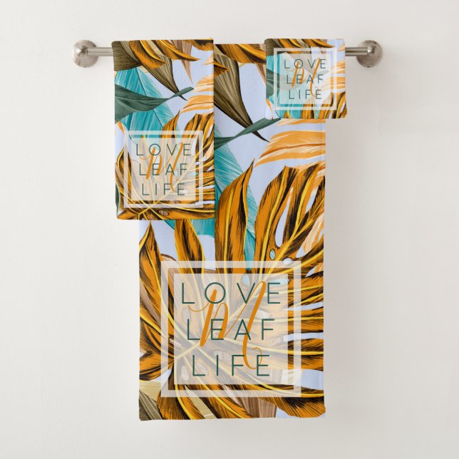 Monogramme Motif de feuille végétale de feuillage  (En situation)