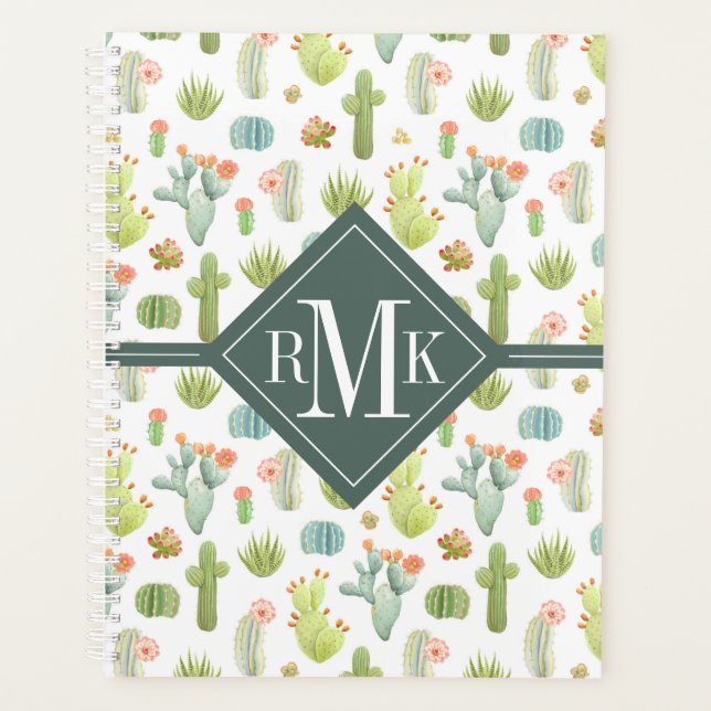 Monogramme | Motif debout de Cactus mignon (Devant)
