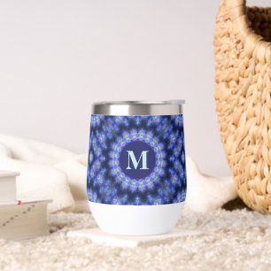 Monogramme Motif Mandala Blue Purple