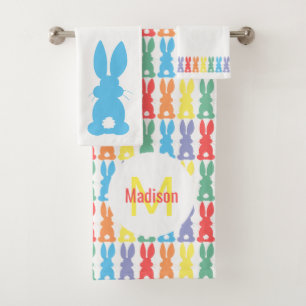 Monogramme Motif pour enfants Rainbow Bunny