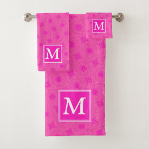 Monogramme motif rose chaud cercles