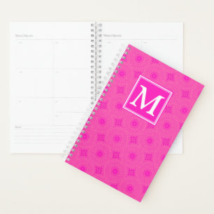 Monogramme motif rose chaud cercles