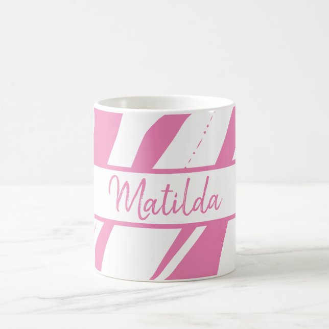 Monogramme Mug Girly Rose & White Cadeau Café Coup (Centre)