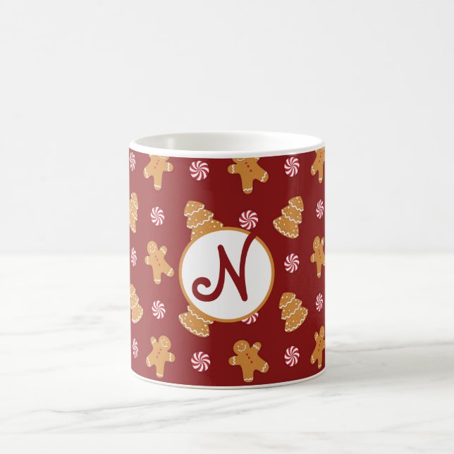 Monogramme 'N' Gingerbread Cookie Christmas Mug (Centre)