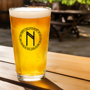 Monogramme N - Style viking - Verre à pinte