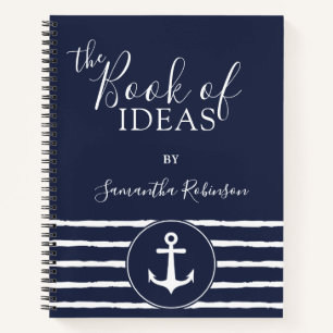 Monogramme Nautical Ideas Journal Marine Blue