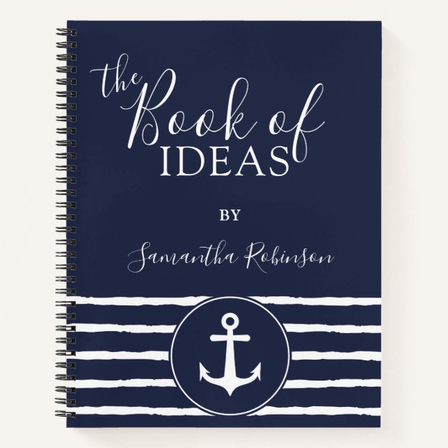 Monogramme Nautical Ideas Journal Marine Blue (Devant)