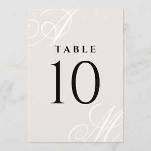 Monogramme neutre Beige ivoire Élégant Numéros de