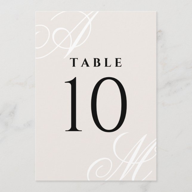 Monogramme neutre Beige ivoire Élégant Numéros de  (Devant)