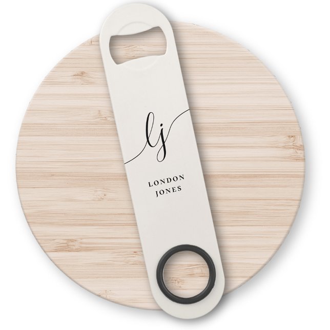 Monogramme Neutre Moderne Calligraphie Design Ivor (Créateur téléchargé)