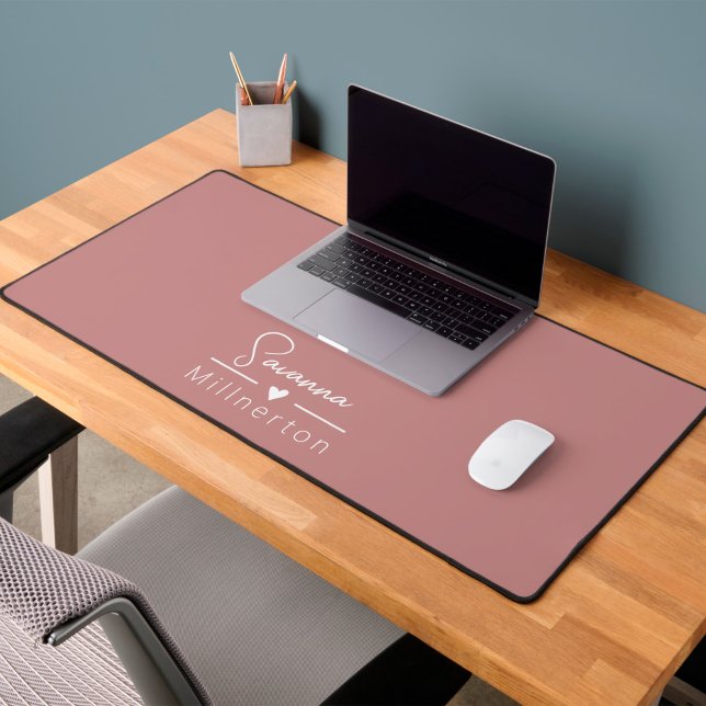 Monogramme Neutre Moderne Minimaliste Élégant (feminine elegant desk mat with name)