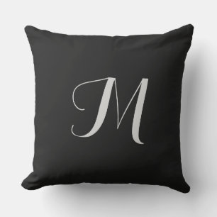 Monogramme noir 20x20 Coussin extérieur