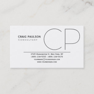 Monogramme noir blanc Carte de visite tendance