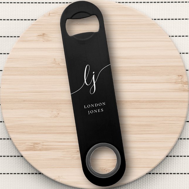 Monogramme noir blanc élégant minimaliste moderne (Créateur téléchargé)