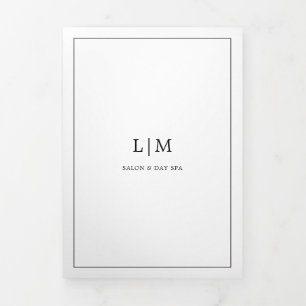Monogramme noir blanc minimaliste triple Brochure