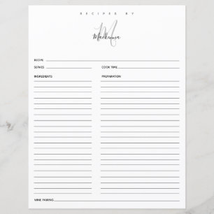 Monogramme Noir Blanc Moderne Recettes Par Recette