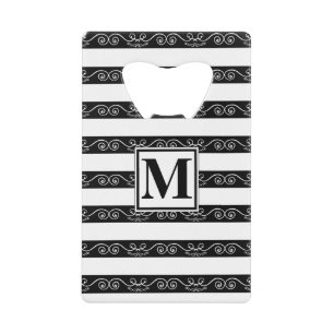 Monogramme Noir Blanc rayé
