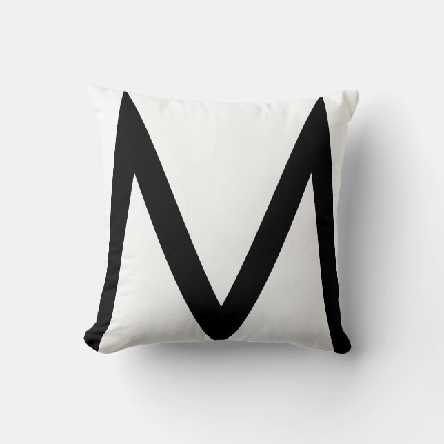Monogramme noir élégant sur un coussin décoratif b (Recto)