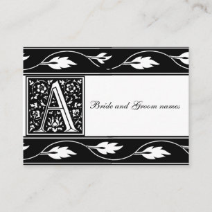 Monogramme noir et blanc cartes nuptiales d'un