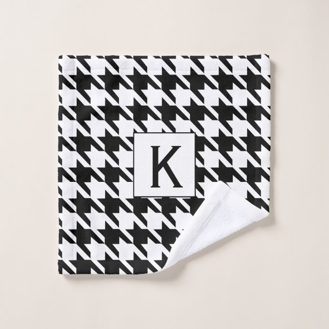 Monogramme noir et blanc modèle de base (Gant de toilette)