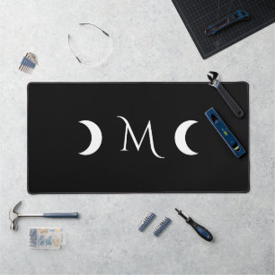 Monogramme noir et blanc moderne des lunes de croi