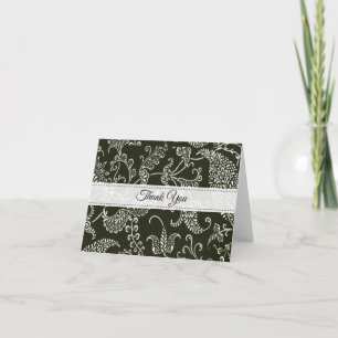 Monogramme noir et blanc Paisley Merci initial