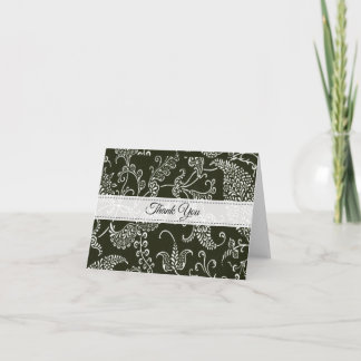 Monogramme noir et blanc Paisley Merci initial