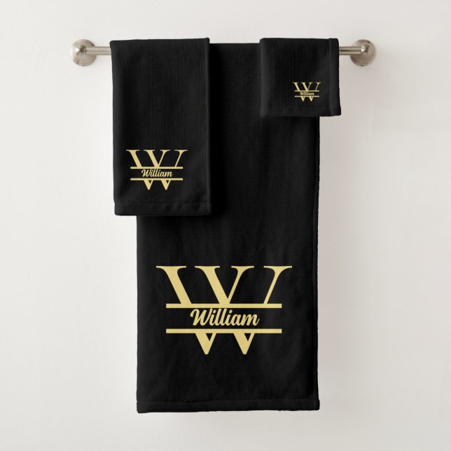 Monogramme noir et or | Écriture initiale élégante (En situation)
