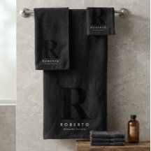 Monogramme noir moderne classique minimal