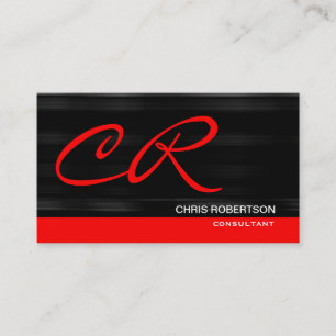 Monogramme Noir Rouge Consultant Carte de visite