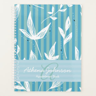 Monogramme Nom du rendez-vous Livre bleu Motif Pla
