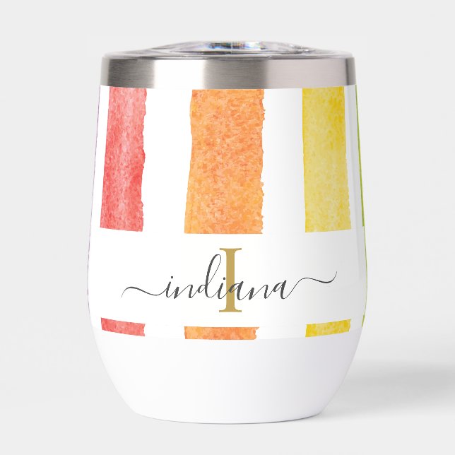 Monogramme Nom du script Aquarelle Bandes (Avant)