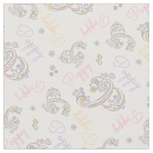 Monogramme Nom et lettre du pavot tissu P