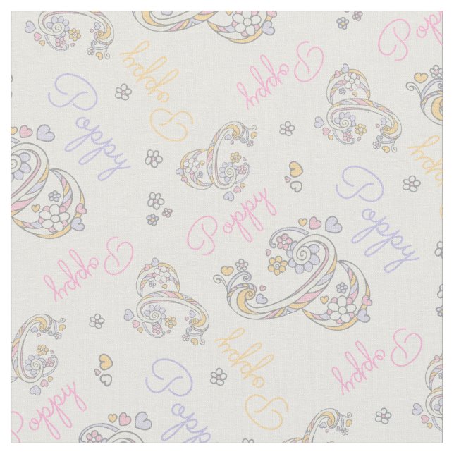 Monogramme Nom et lettre du pavot tissu P (Fermer)