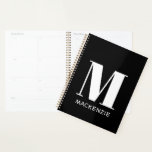 Monogramme Nom initial Simple Personnalisé<br><div class="desc">La typographie moderne minimaliste monogramme design de nom initial en blanc sur noir qui peut être changé pour personnaliser.</div>