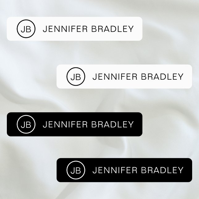 Monogramme Nom personnalisé Étiquettes de vêtement (Créateur téléchargé)