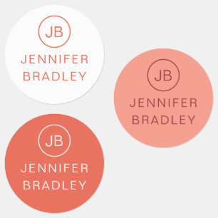 Monogramme Nom personnalisé Tags Étiquettes scolai