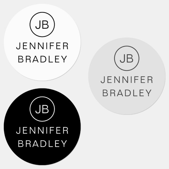 Monogramme Nom personnalisé Tags Étiquettes scolai (Groupe)