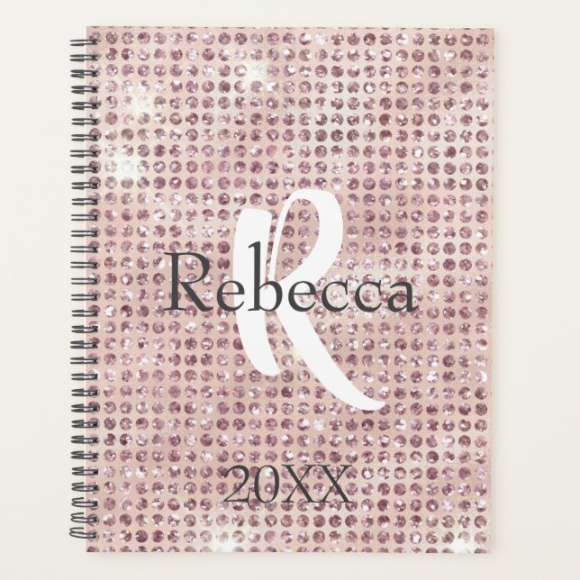 Monogramme Nom Rose Blush Diamant Studieux Tendanc (Devant)