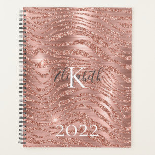 Monogramme Nom Rose Gold Pailleté Imprimé Animal 