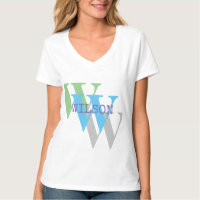 monogramme nom trendy gris minimaliste T-shirt