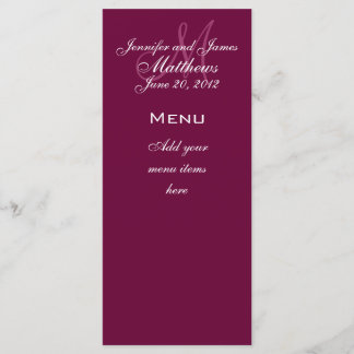 Monogramme Noms Date Mariage Menu Cartes Vin
