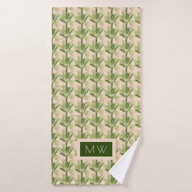 Monogramme | Oasis intérieure | Motif Palm Tree (Serviette de bain)