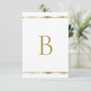 Monogramme or Damask Elegant Merci